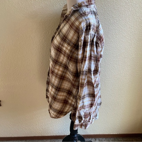 American Eagle Plaid Flannel Shirt Button Down Collared Long Sleeve Soft Cotton - Picture 4 of 10